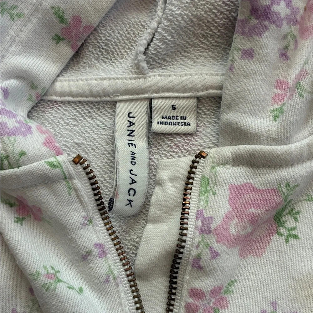 Floral Hooded Dress with Pink and Purple Accents Janie and Jack size S